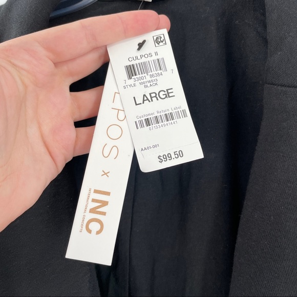 Cupos X INC International Concepts Black One Button Career Blazer - Picture 3 of 7